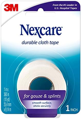 Nexcare Durapore Durable Cloth Tape, 1 Inch x 10 Yards, 1 Roll, Strong Adhesive First Aid Medical Tape, Breathable, Latex-Free, Hypoallergenic by Nexcare