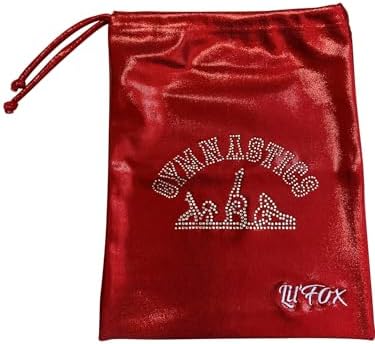 LIL'FOX 8"x10" Drawstring Gymnastics SMALL GRIP BAG 26x20cm - Lightweight Bag for Personal Equipment - Shiny Foil Rhinestones - Image 2
