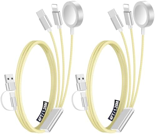 2Pack Travel Essentials for Apple Watch Charger,3-in-2 Multi Charging Cable by Accessoriesforphoneandelectricproducts