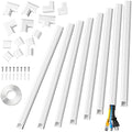 Yecaye 125In Cord Covers for Wall Mounted TV, W0.98in H0.51in, White by Yecaye
