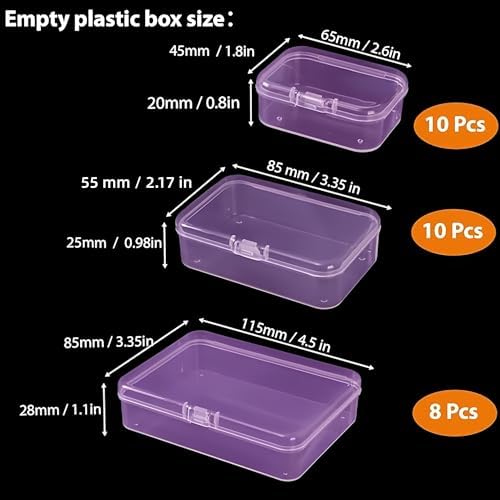 LJY 28 Pink Plastic Boxes, 3 Sizes for Beads and Small Parts - Image 3
