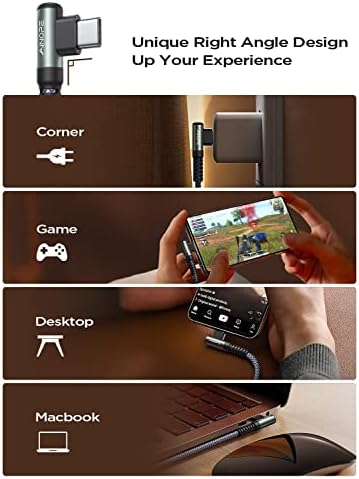 AINOPE USB C to USB C Cable 60W, 16.4ft USB Type C Cable Right Angle, Compatible with Samsung Galaxy S21 S20, Note 20 Ultra 10 9 8, MacBook Air/Pro 13'', iPad mini 6/Pro/Air 2020 (16.4FT, Grey) - Image 5