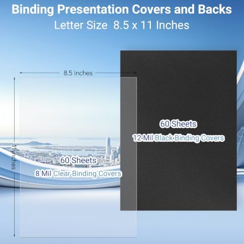 Ndsox 120 Pack Binding Covers and Backs Set 8.5" x 11" Letter Size - Image 2