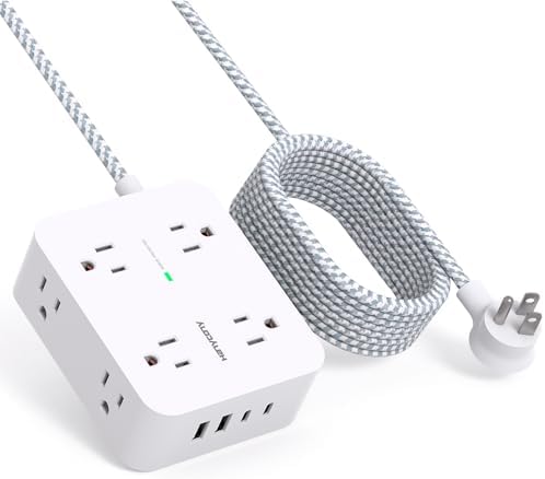 HANYCONY Surge Protector Power Strip, 10 Ft Braided Extension Cord, 1080J by HANYCONY