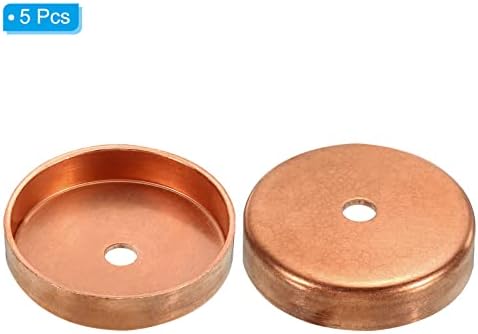 PATIKIL 1-5/8" Copper End Cap with 1/4" Hole, 5 Pcs Pipe Fitting Sweat Plug Connection for Water Pipe Plumbing, HVAC, Refrigeration System - Image 3