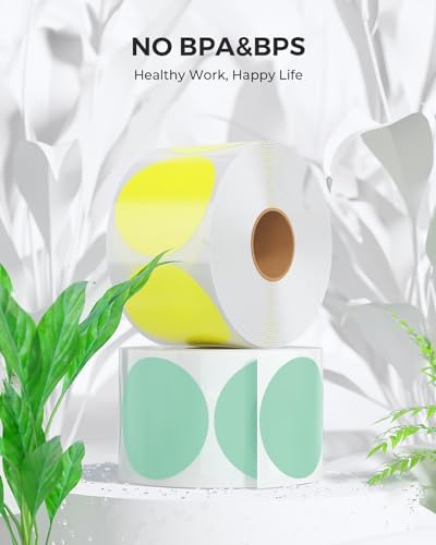 MUNBYN 2 Inch Circle Color Thermal Sticker Labels, Self-Adhesive Round Direct Thermal Labels, Multi-Purpose Roll Thermal Stickers for Business-4500 Labels/6 Rolls, 6 Colors - Image 3