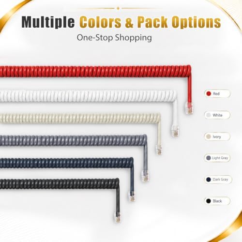Comtrue Phone Cords for Landline, 2-Pack, Telephone Handset Cords - Image 4
