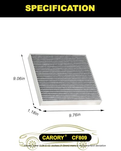 CARORY Cabin Air Filter w/Activated Carbon for Chevy Silverado 1500 2014-2018, Tahoe 2015-2020, Suburban 2015-2020, GMC Sierra 1500 2014-2018, Yukon 2014-2020, Yukon XL 2014-2020, CF809 - Image 2