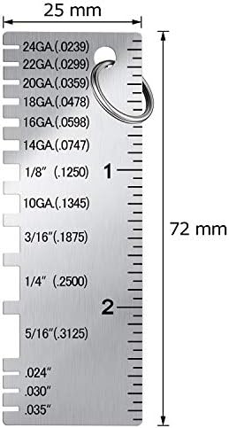 Weewooday 3 Pcs Metal Thickness Gauge Tool Welding Stainless Steel Sheet - Image 3