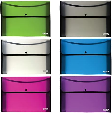 BAZIC Products Plastic File Folder, Letter Size File Folders Wallet, Home Office School Supplies, Portable Paper Organizer for Receipts Bills Documents, 1 Unit Random Color Will BE Sent by BAZICProducts