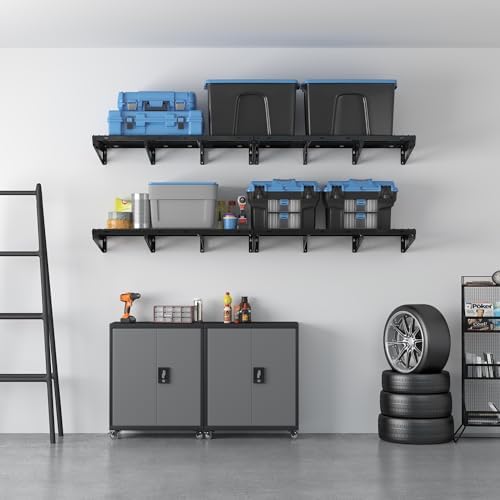 FLEXIMOUNTS 2x4ft Garage Storage, 4 Pack Garage Wall Shelving, Black - Image 5
