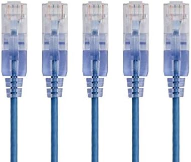 Monoprice Cat6A Ethernet Patch Cable - 25 Feet - Red (5-Pack) Snagless RJ45, UTP, Pure Bare Copper Wire, 10G, 30AWG - SlimRun Series - Image 2