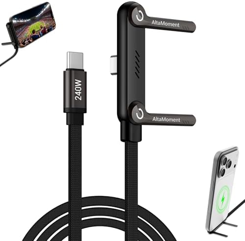 Invisible Holder Charger Cable, 240W PD Fast Charging, 4.9FT by AltaMoment