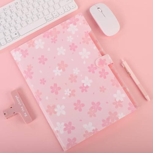 SKYDUE Pink Expanding File Folder with 5 Pockets, Cute Accordion File Organizer, Portable Receipt Paper Documents Organizer, Letter Size Filing Folder School Office Supplies - Image 6