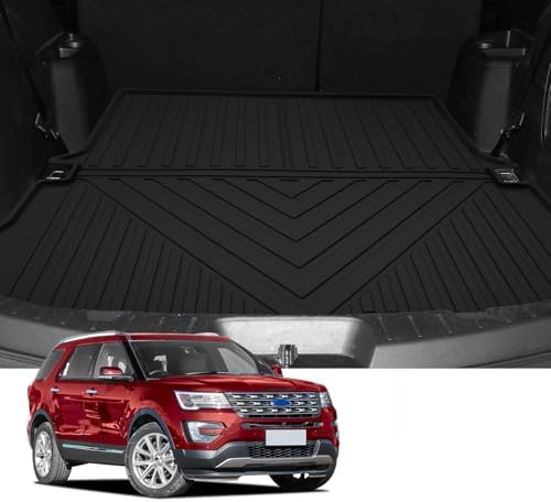Custom for 2011-2019 Ford Explorer Cargo Mats Trunk Liner with 3rd Rear Seat Backrest Mat All Weather TPE Protection Mat Accessories (for 2011-2019 Ford Explorer) - Image 2