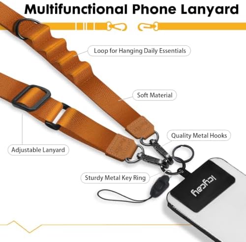 Icycay Phone Lanyard Crossbody Strap Adjustable Teacher Women Golden Brown - Image 3