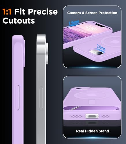 Temdan Magnetic Compatible with iPhone 17e Case & iPhone 16e Case,[Built-in Invisible Kickstand][Compatible with MagSafe][Military Grade Shockproof] Slim Translucent Matte Case for iPhone 16e/17e 6.1" - Image 6
