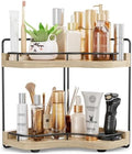 2-Tier Corner Bathroom Counter Organizer, Larger, Light Walnut by Unknown