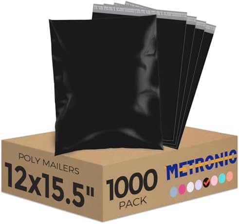 Metronic Poly Mailers 12X15.5 1000PC Shipping Bags Bulk for Small Business by METRONIC