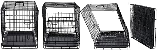 DONORO Dog Crates for Lareg Size Dogs Indoor Double Door Dog Kennels & Houses for Puppy and Cats, Collapsible Metal Contour Dog Cages (Brown, 42.0" L x 28.0" W x 31.0" H) - Image 6