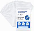 4" X 7" Zip Bags (100 Count) - 2 Mil Clear Reclosable Zipper Poly Bags by SpartanIndustrial