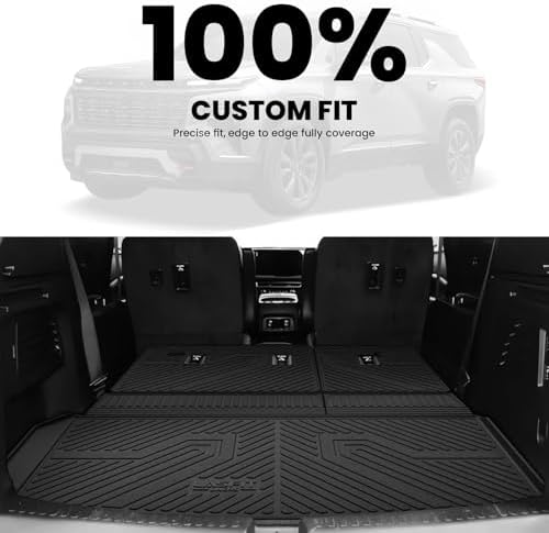 LASFIT Trunk Mat with Backrest Mat for Chevrolet Chevy Traverse 2024-2027 - Image 3