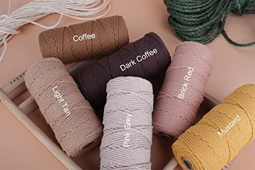 NOANTA Black Macrame Cord 3mm x 328yards, Colored Cotton Rope Macrame Yarn - Image 3