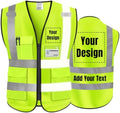 High Visibility Reflective Safety Vest Customize Logo Hi Vis Protective Workwear Outdoor Work Vest (M, Yellow) by YOWESHOP