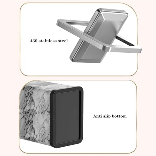 Elegant 10L Stainless Steel Trash Can with Green PU Leather Cover and 360° Swing Lid for Bathroom Bedroom and Office - Image 5