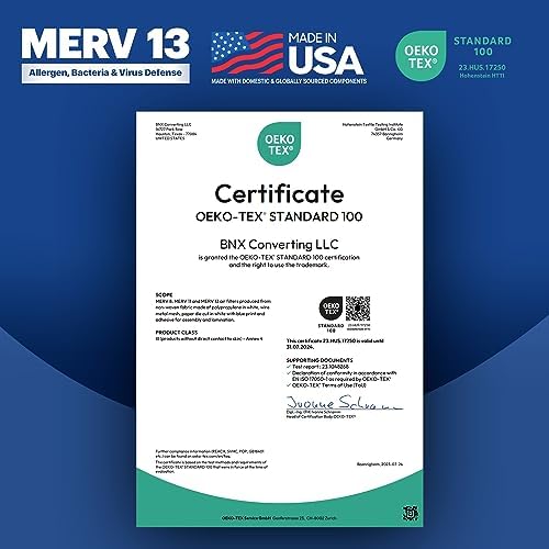 BNX TruFilter 16x25x2 Air Filter MERV 13 (4-Pack) - MADE IN USA - Electrostatic Pleated Air Conditioner HVAC AC Furnace Filters for Allergies, Pollen, Mold, Bacteria, Smoke, Allergen, MPR 1900 FPR 10 - Image 6