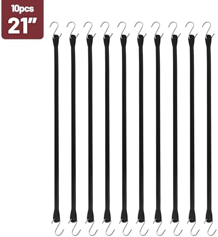 Bungee Cords with Hooks, 10 Pack, 21", EPDM Rubber - Image 2