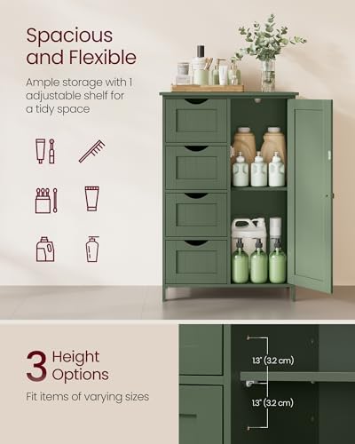 VASAGLE Floor Storage Cabinet, Farmhouse, 4 Drawers and 1 Door,32.3" H - Image 5
