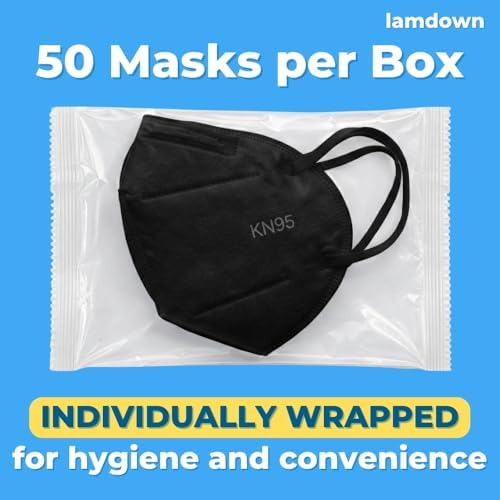 (600-Pack) KN95 Face Masks, Individually Wrapped, Premium Disposable Dust Mask, Black - Image 3