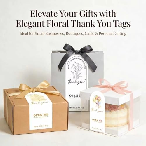 150pcs Thank You Labels - Flower Decorative Labels Gift Tag Stickers Large & Small Business Packaging Gift Box Decor - Image 6