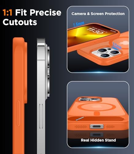 Temdan Magnetic Compatible with iPhone 13 Pro Max Case, [Built-in Invisible Kickstand][Compatible with MagSafe][Military Grade Shockproof] Slim Translucent Matte Phone Case for iPhone 13 Pro Max 6.7" - Image 6