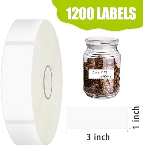 1200 Blank Removable Freezer Labels with Perforation Line for Easy Distribution and Use. Waterproof and Oil-Resistant, Suitable for Food Containers, Jars, and Kitchen Organization.(1 "x 3") - Image 3