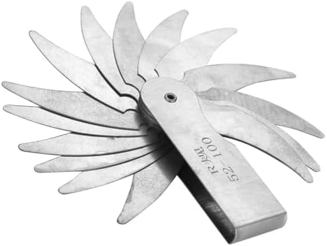 Steel Radius Gauge R25-50/R52-100MM - Radius Fillet Gauge External Internal Concave Convex Measuring Tool Radius Fillet Gauge 16 Blades(R25-50MM) - Image 5