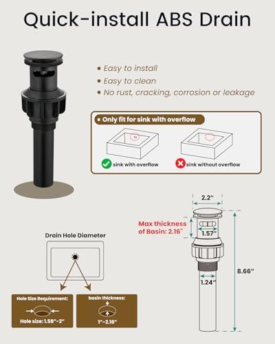 gotonovo Waterfall Bathroom Faucet 3 Hole Square Body,Oil Rubbed Bronze - Image 6