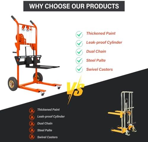 Apollo Winch Stacker, Pallet Truck Dolly 440 Lbs Capacity, 35.4" Max Lift - Image 4