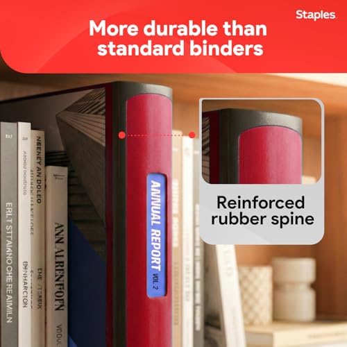 Staples Heavy-Duty 2-Inch D-Ring Binder, Red, Holds 540 Sheets - Image 5