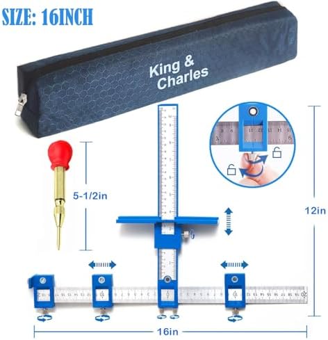 King&Charles Cabinet Hardware Jig & Automatic Center Punch Set. - Image 2