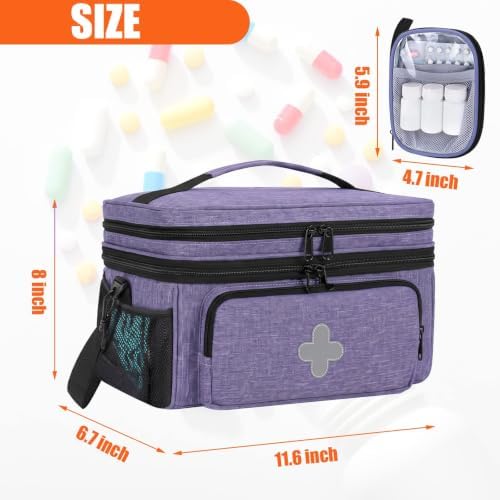 GDNasist Medicine Storage Bag, Medical Bag Pill Bottle Organizer Empty - Image 2