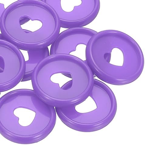 PATIKIL 24mm Plastic Book Binding Discs, 11 Pack Discbound Expansion Discs Heart Binder Rings for DIY Notebook Planner, Purple - Image 5