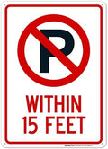 No Parking Symbol Within 15 Feet Sign, by SigoSigns