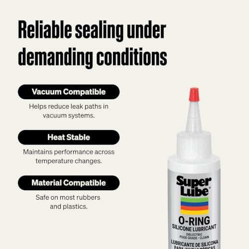 Super Lube O-Ring Silicone Lubricant - Waterproof Silicone & Rubber Seal Grease - Heat Stable Lubricant & Oxidation Protection - Food Grade H1 Grease - Clear - Bottle - 4 oz (56204) - Image 6
