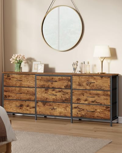 SONGMICS Dresser with 9 Fabric Drawers, TV Stand for TVs Up to 70 Inches - Image 2