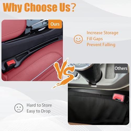 Car Seat Gap Organizer,Seat Gap Filler with Seat Belt Holes,Universal Fit for SUV/Truck/Pickup(Black,2Pack) - Image 4
