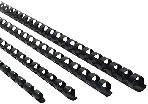 Rayson CR681012-BK Plastic Comb Binding Ring, 1/4in,5/16in,3/8in,1/2in, 19-Ring Letter Size, Black Comb Spines, Multi-Size Pack of 100 by RAYSON