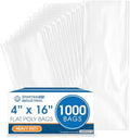 4" X 16" Open-End Flat Poly Bags (1000 Count) - 2 Mil Clear by SpartanIndustrial