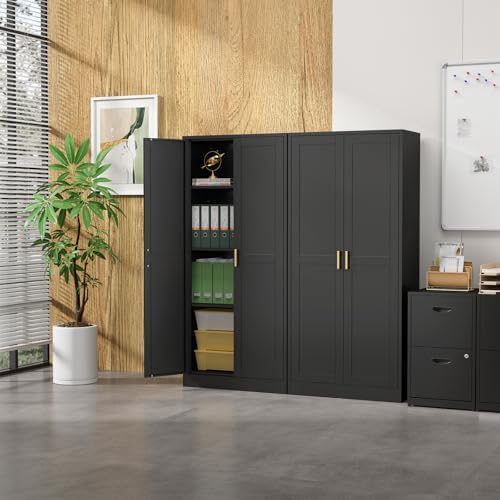 Steeloong 60"Metal Pantry Storage Cabinet with Doors & 4 Adjustable Shelves - Image 2
